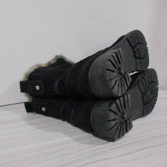 STUART WEITZMAN LUGE BLACK SUEDE, FUR LINED BOOTS! SIZE 4.5 - Picture 10 of 12